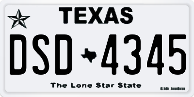 TX license plate DSD4345