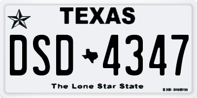 TX license plate DSD4347