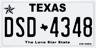 TX license plate DSD4348