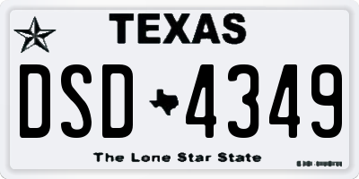 TX license plate DSD4349