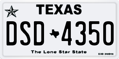 TX license plate DSD4350