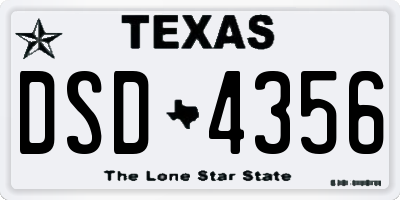 TX license plate DSD4356