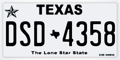 TX license plate DSD4358