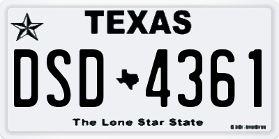 TX license plate DSD4361