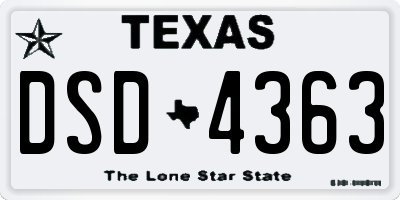 TX license plate DSD4363