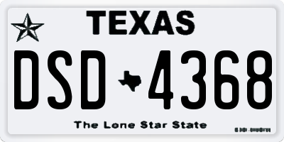 TX license plate DSD4368
