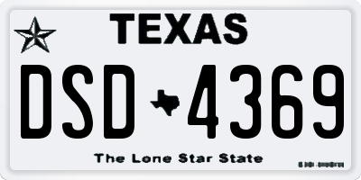 TX license plate DSD4369