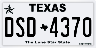 TX license plate DSD4370