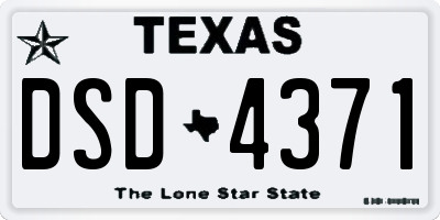 TX license plate DSD4371