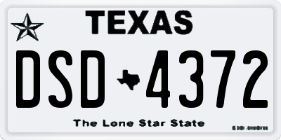 TX license plate DSD4372