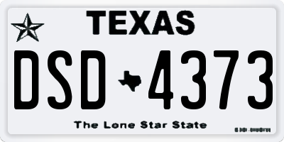 TX license plate DSD4373