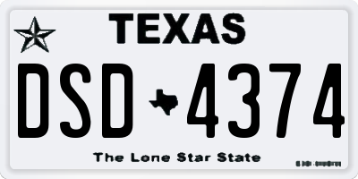 TX license plate DSD4374