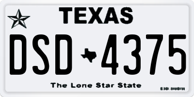 TX license plate DSD4375