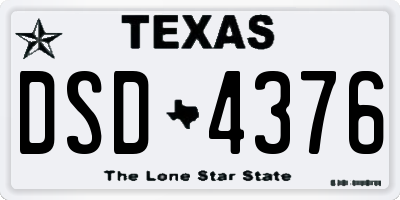 TX license plate DSD4376