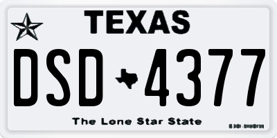 TX license plate DSD4377