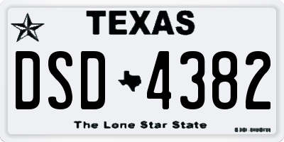 TX license plate DSD4382
