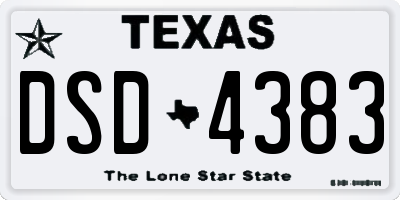 TX license plate DSD4383