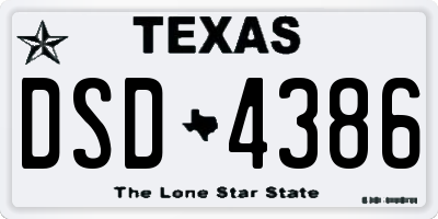 TX license plate DSD4386
