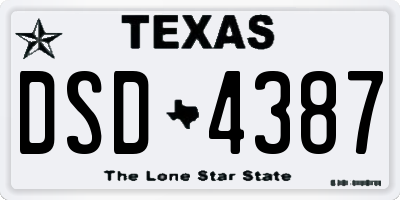 TX license plate DSD4387