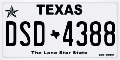 TX license plate DSD4388