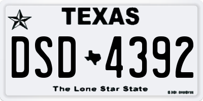 TX license plate DSD4392
