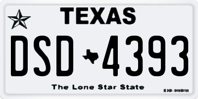 TX license plate DSD4393