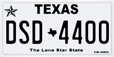 TX license plate DSD4400