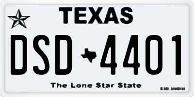 TX license plate DSD4401