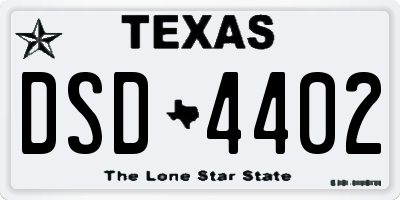 TX license plate DSD4402