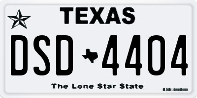 TX license plate DSD4404