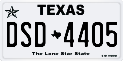 TX license plate DSD4405