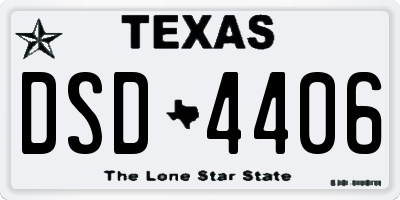 TX license plate DSD4406