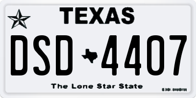 TX license plate DSD4407