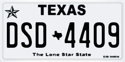 TX license plate DSD4409