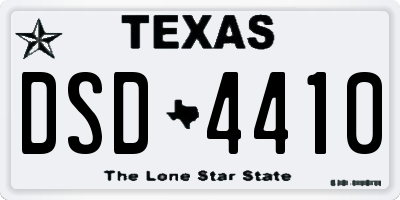 TX license plate DSD4410