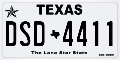 TX license plate DSD4411