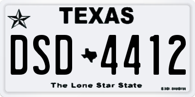 TX license plate DSD4412