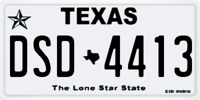 TX license plate DSD4413