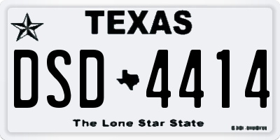 TX license plate DSD4414