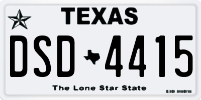 TX license plate DSD4415