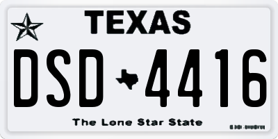TX license plate DSD4416