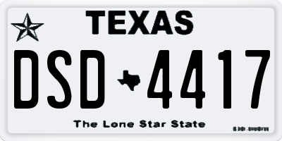 TX license plate DSD4417