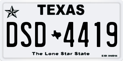 TX license plate DSD4419