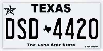 TX license plate DSD4420