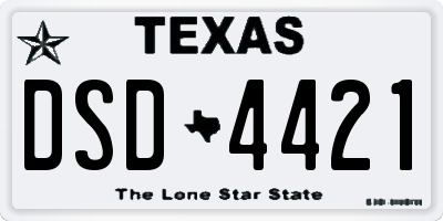 TX license plate DSD4421