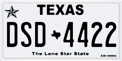 TX license plate DSD4422