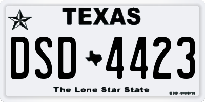 TX license plate DSD4423