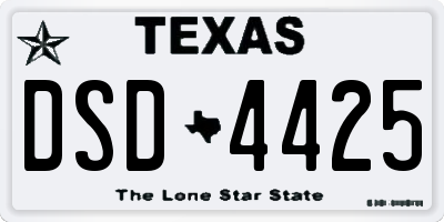 TX license plate DSD4425