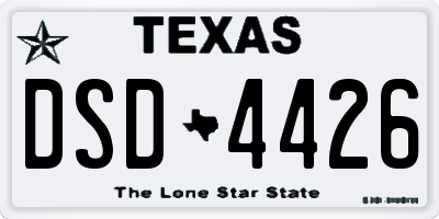 TX license plate DSD4426