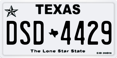TX license plate DSD4429